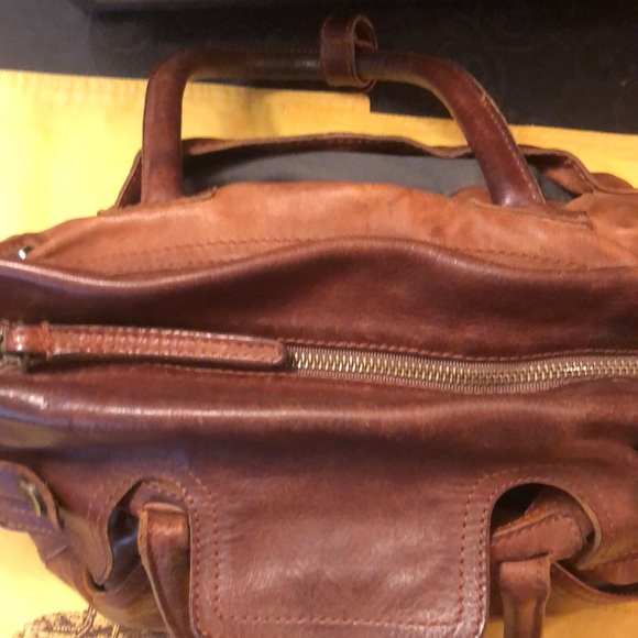 Frye Brown Leather Bag/Satchel 
13"wide x 6"deep across bottom x 10" high - Picture 10 of 16